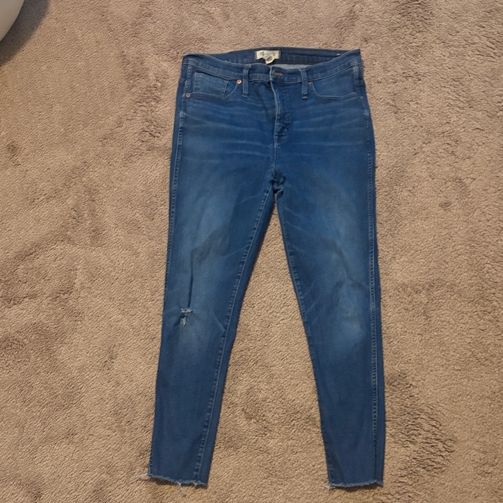 Madewell Women's Distressed Blue Skinny Jeans